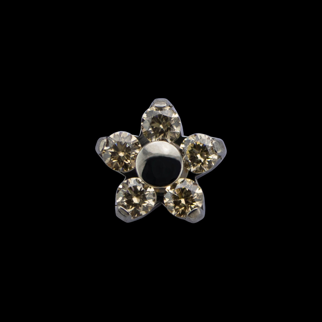Flower Threadless End - Titanium