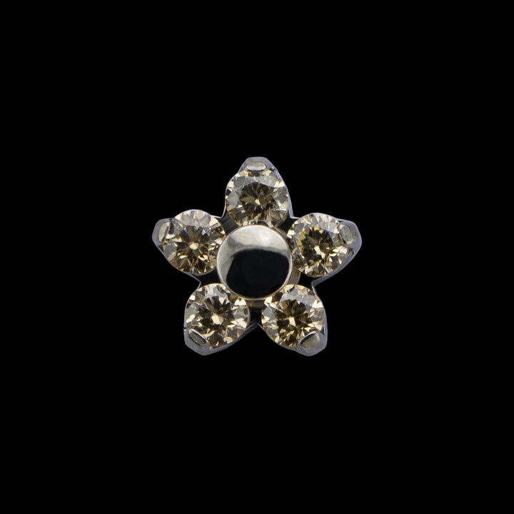 Flower Threadless End - Titanium