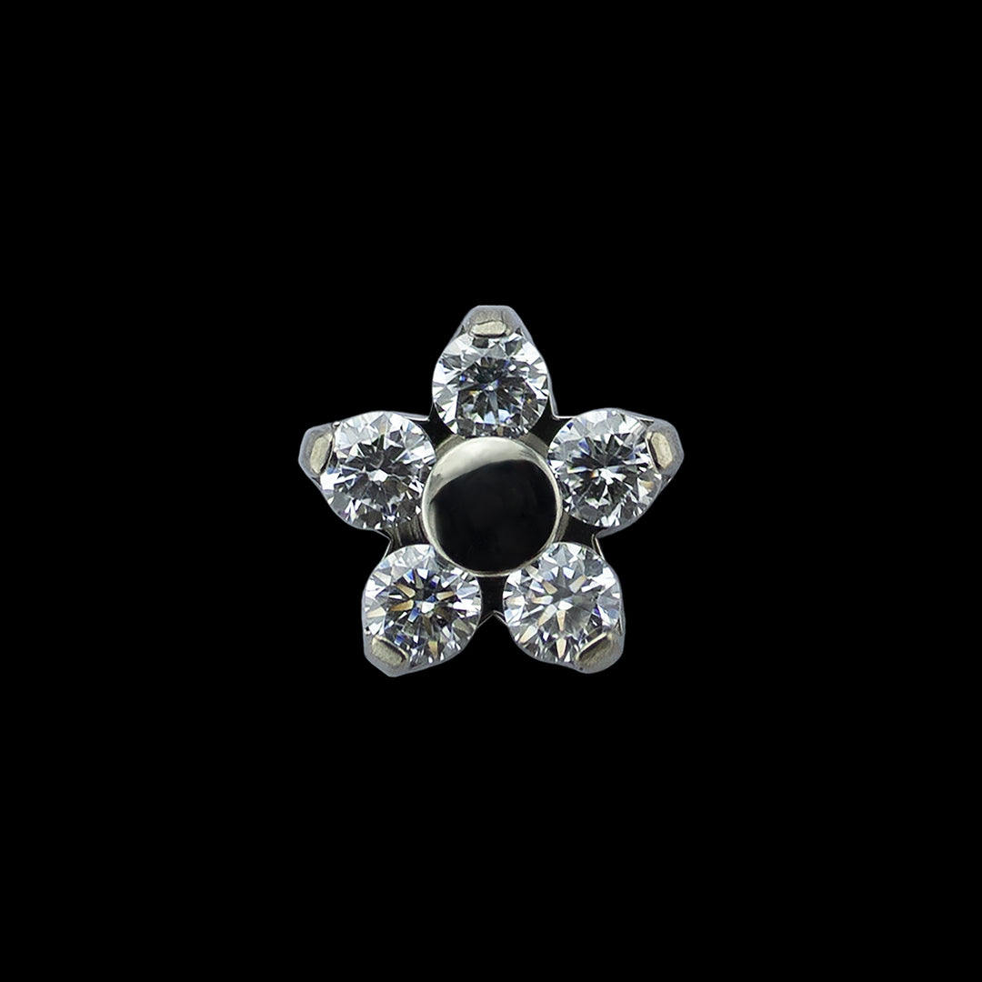 Flower Threadless End - Titanium