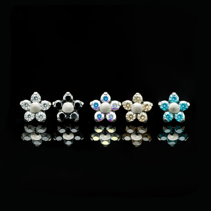 Flower Threadless End - Titanium
