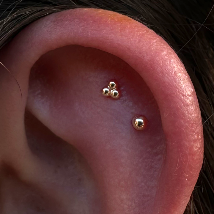 3 Bead Cluster Threadless End