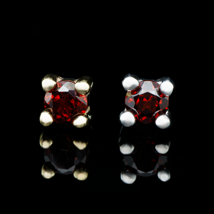 Garnet Prong Threadless End