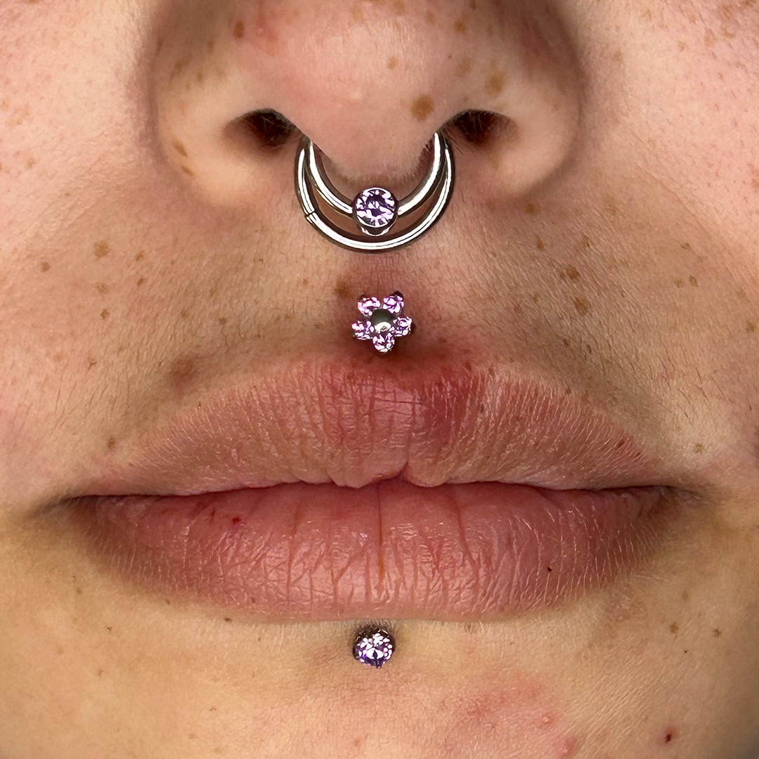 Flower Threadless End - Titanium